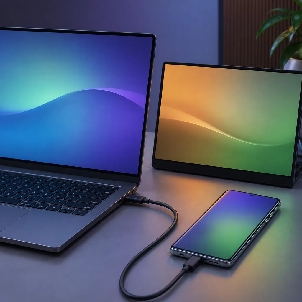 Editorial compatibility illustration showing a Galaxy phone, Windows 10 computer, and a supported or unsupported path